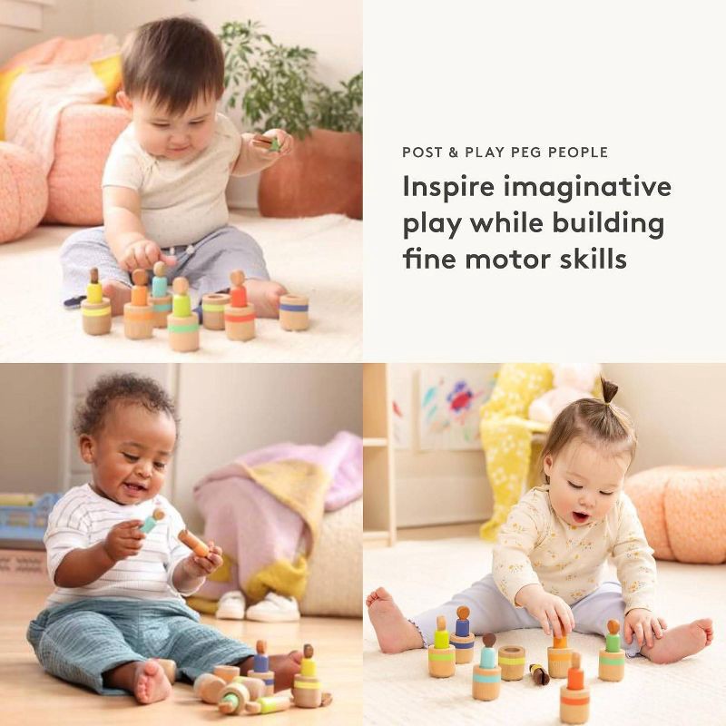 slide 3 of 7, Lovevery Post & Play Peg People Baby Toy - 7ct, 7 ct