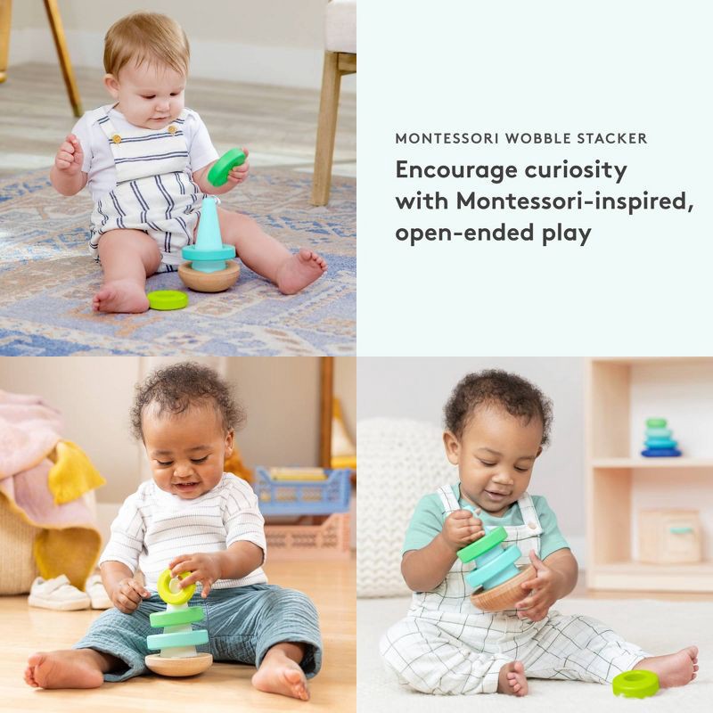slide 3 of 5, Lovevery Montessori Wobble Stacker - 4pc, 4 ct