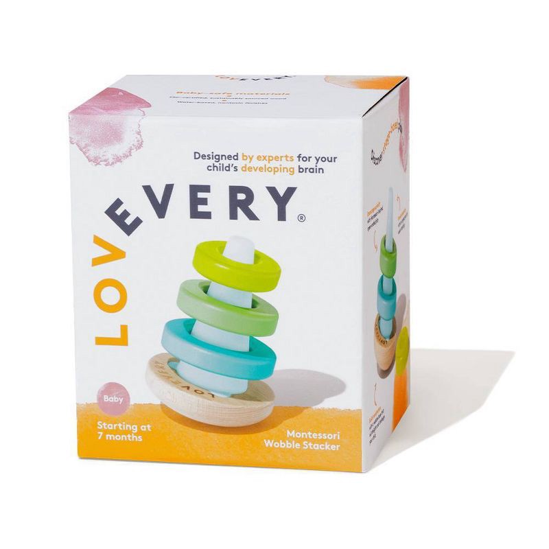 slide 4 of 5, Lovevery Montessori Wobble Stacker - 4pc, 4 ct