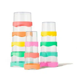 Lovevery Drip Drop Cups - 12pc: Stacking and Sorting Toys, Physics Educational Focus, ABS Material