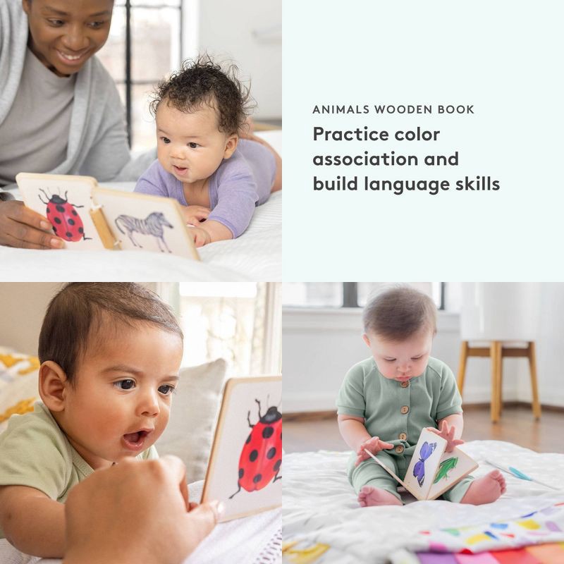 slide 3 of 4, Lovevery Colorful Animals Wooden Book, 1 ct