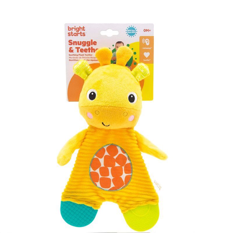 slide 3 of 6, Bright Starts Snuggle Teethe Plush Teething Baby Toy – Giraffe, 1 ct