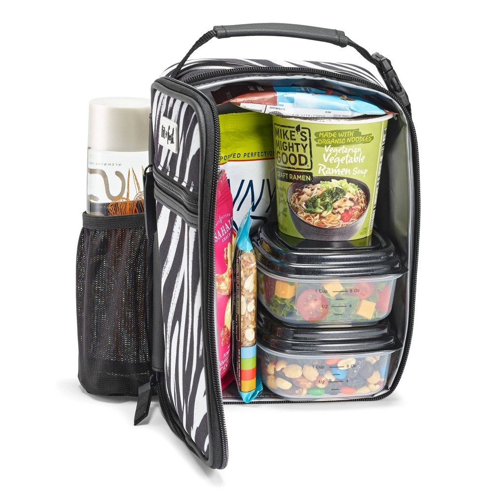slide 2 of 8, Fit & Fresh Thayer Lunch Tote - Zebra Print, 1 ct