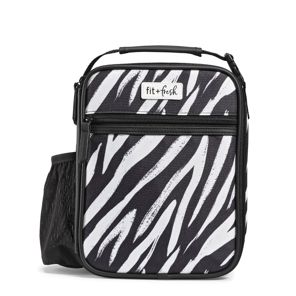 slide 4 of 8, Fit & Fresh Thayer Lunch Tote - Zebra Print, 1 ct