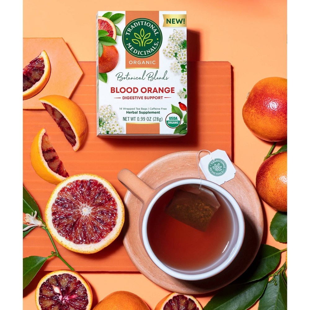 slide 5 of 6, Blood Orange Citrus Traditional Medicinals Tea Bags - 14ct, 14 ct