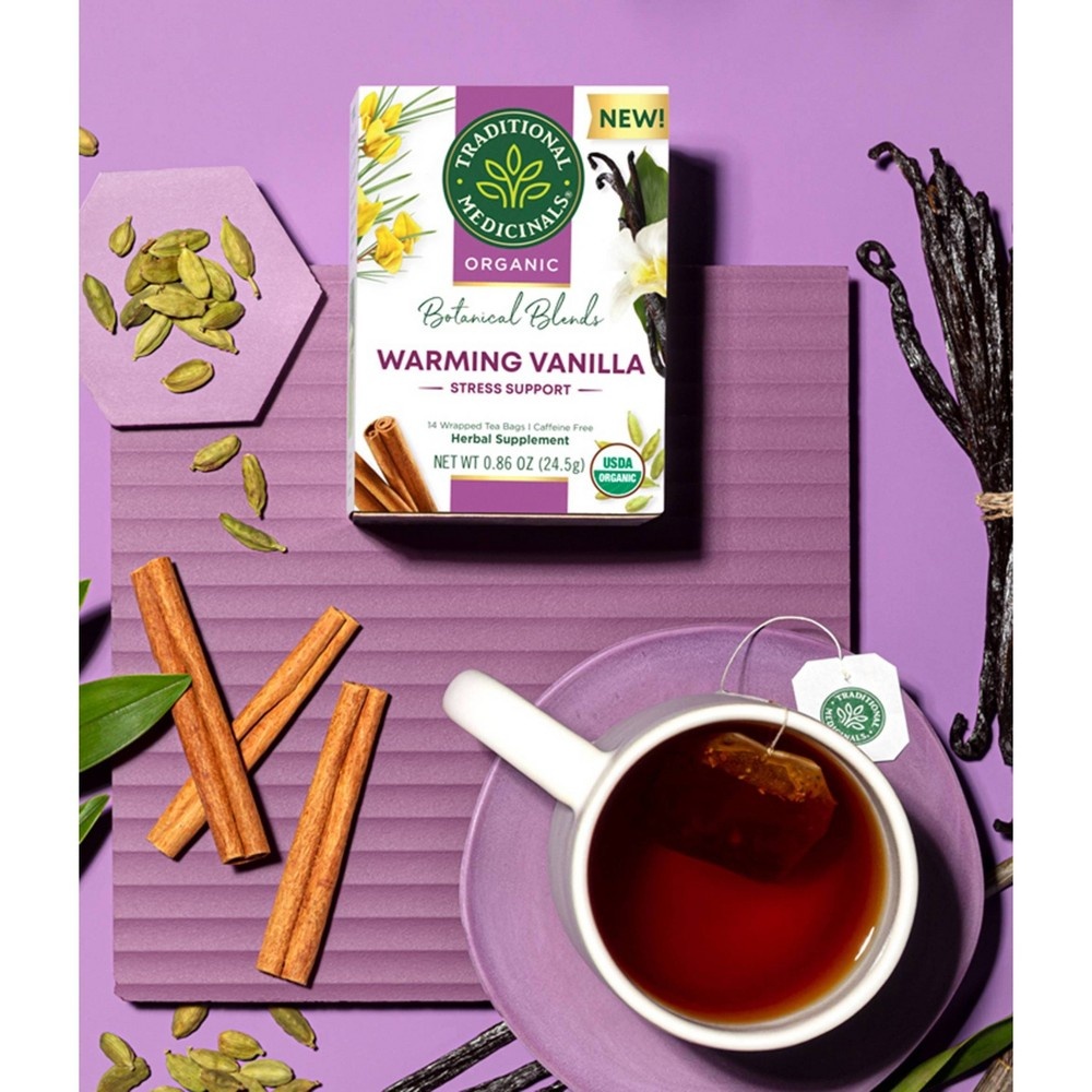 slide 5 of 6, Warming Vanilla Traditional Medicinals Tea Bags - 14ct, 14 ct