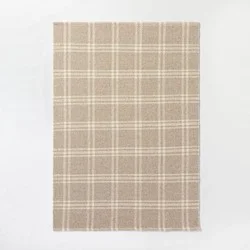 Threshold designed w/Studio McGee 5&#x27;x7&#x27; Cottonwood Handwoven Plaid Wool/Cotton Area Rug Neutral - Threshold™ designed with Studio McGee: 5x7 Cream Flat Pile Rug