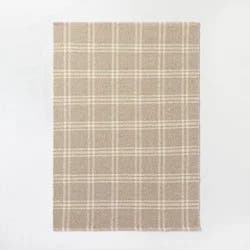 Threshold designed w/Studio McGee 5'x7' Cottonwood Handwoven Plaid Wool/Cotton Area Rug Neutral - Threshold™ designed with Studio McGee: 5x7 Cream Flat Pile Rug