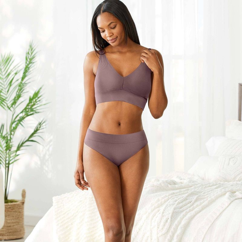 slide 3 of 3, Jockey Generation™ Women's Seamfree® Light Support Rib Bralette - Twilight Sands XL: Wireless, Padded, Pullover, 1 ct