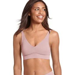 Jockey Generation™ Women's Seamfree® Light Support Rib Bralette - Pink Haze M: Wireless, Padded, Medium