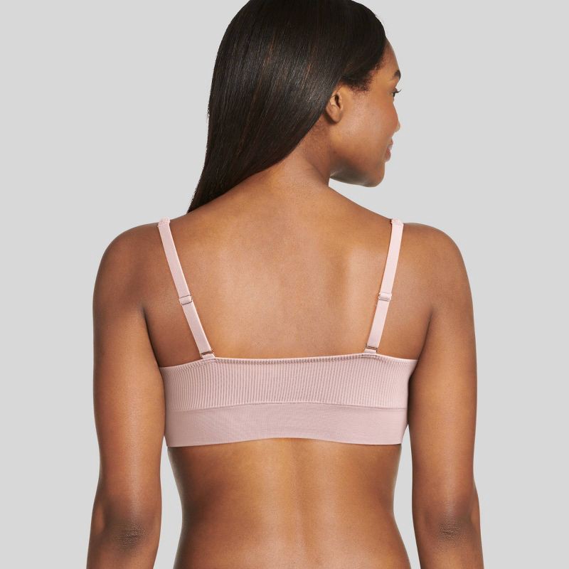 slide 2 of 3, Jockey Generation™ Women's Seamfree® Light Support Rib Bralette - Pink Haze XL: Wireless, Padded, Molded, Seamless, Pullover, 1 ct