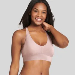 Jockey Generation™ Women's Seamfree® Light Support Rib Bralette - Pink Haze XXL: Wireless, Seamless, Pullover