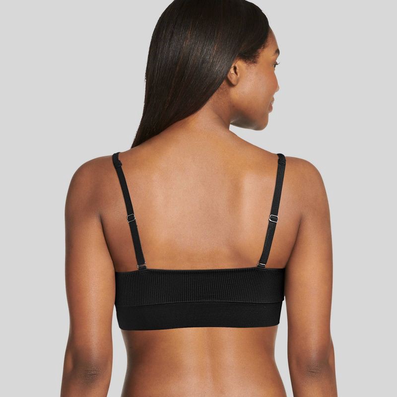 slide 2 of 3, Jockey Generation™ Women's Seamfree® Light Support Rib Bralette - Black S: Wireless, Seamless, Padded Cup, 1 ct