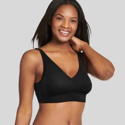 Jockey Generation™ Women's Seamfree® Light Support Rib Bralette - Black XXL: Wireless, Padded, Pullover