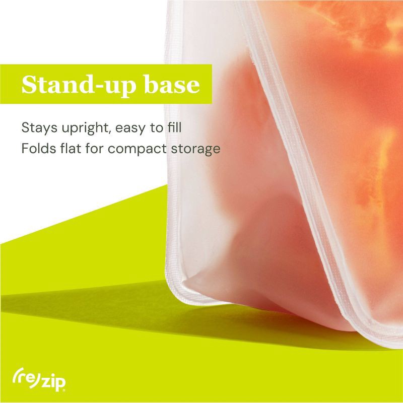 slide 6 of 8, (re)zip Reusable Leakproof Food Storage Stand-Up Snack-sized 1-Cup Bags - 5-pk, 1 ct