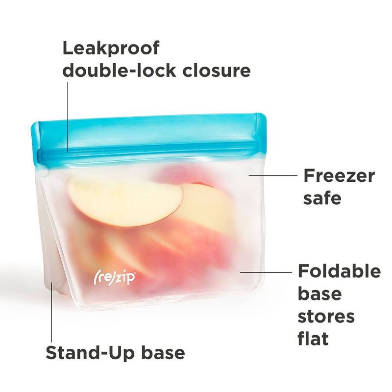 slide 7 of 8, (re)zip Reusable Leakproof Food Storage Stand-Up Snack-sized 1-Cup Bags - 5-pk, 1 ct