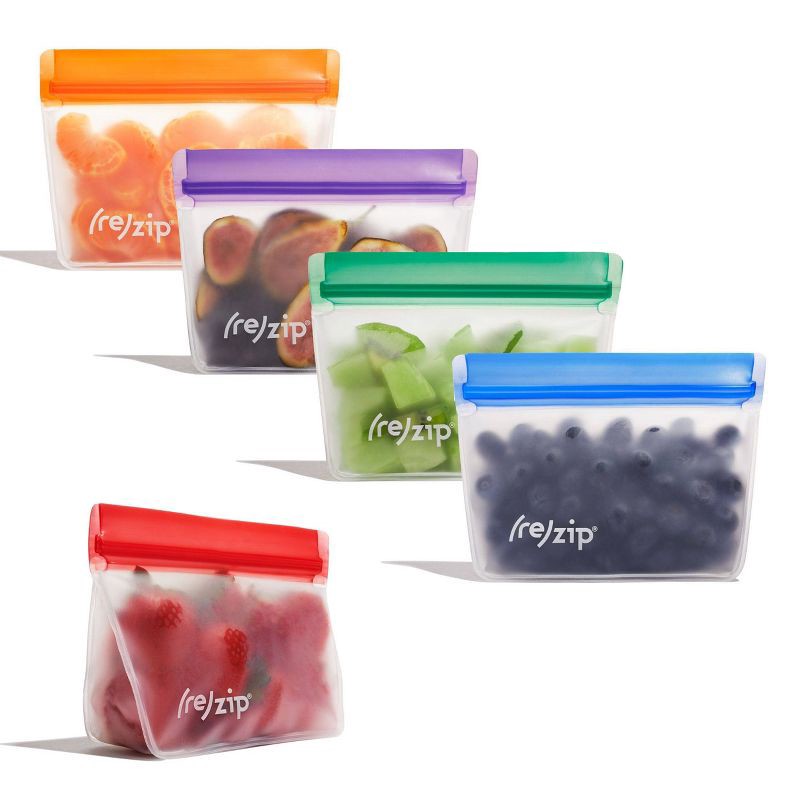 slide 3 of 8, (re)zip Reusable Leakproof Food Storage Stand-Up Snack-sized 1-Cup Bags - 5-pk, 1 ct