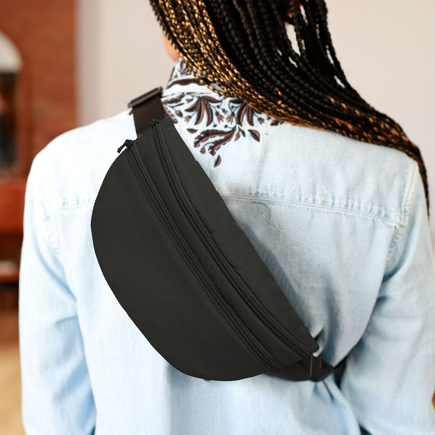 slide 3 of 3, MYTAGALONGS Mine, Quilted Belt Bag, 8 In X 5.5 In X 0.75 In, Black, 1 ct