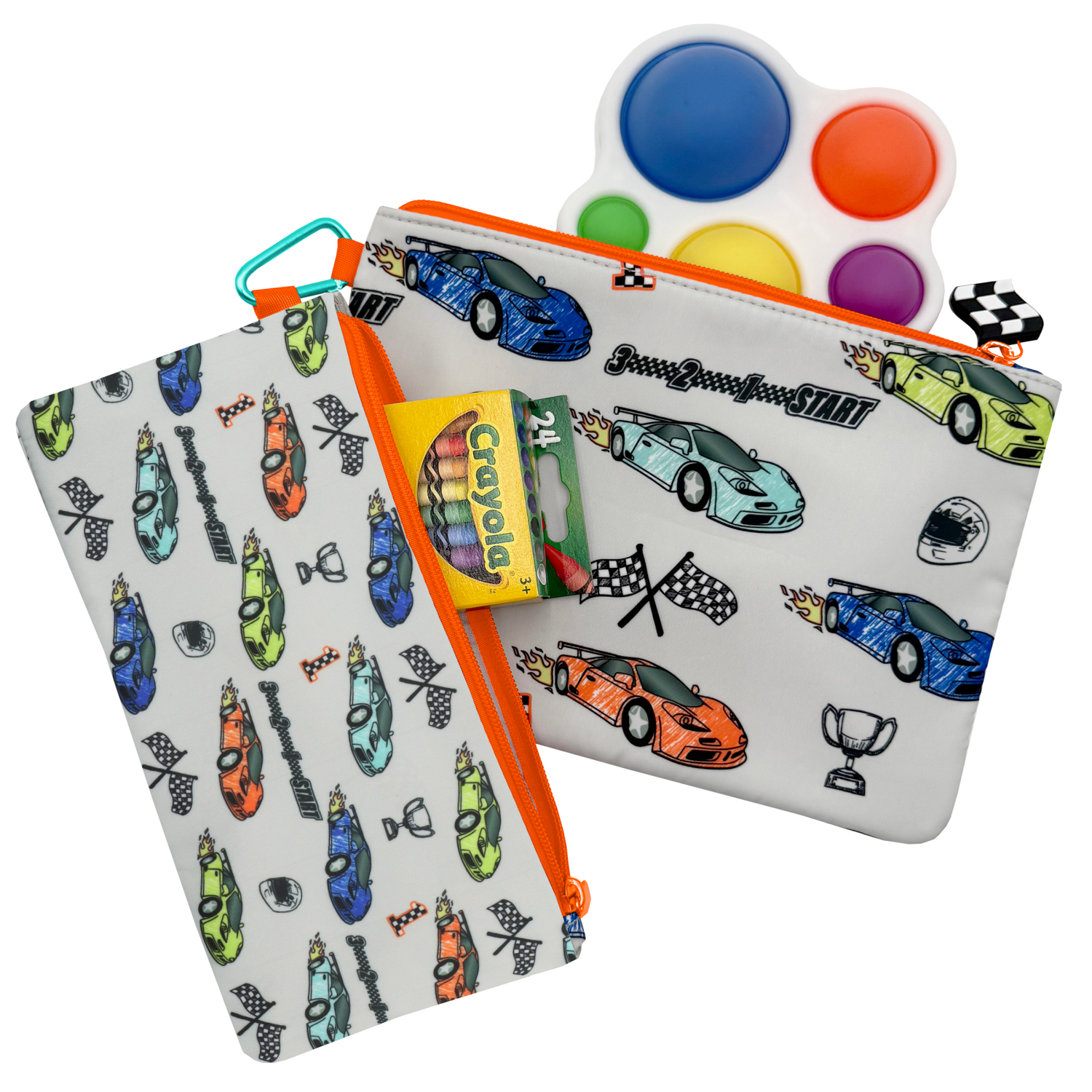 slide 3 of 3, MYTAGALONGS Mini Mine, Set Of Two Organizing Pouches, 9.5 In X 7 In X 0.5 In, Grey, 1 ct