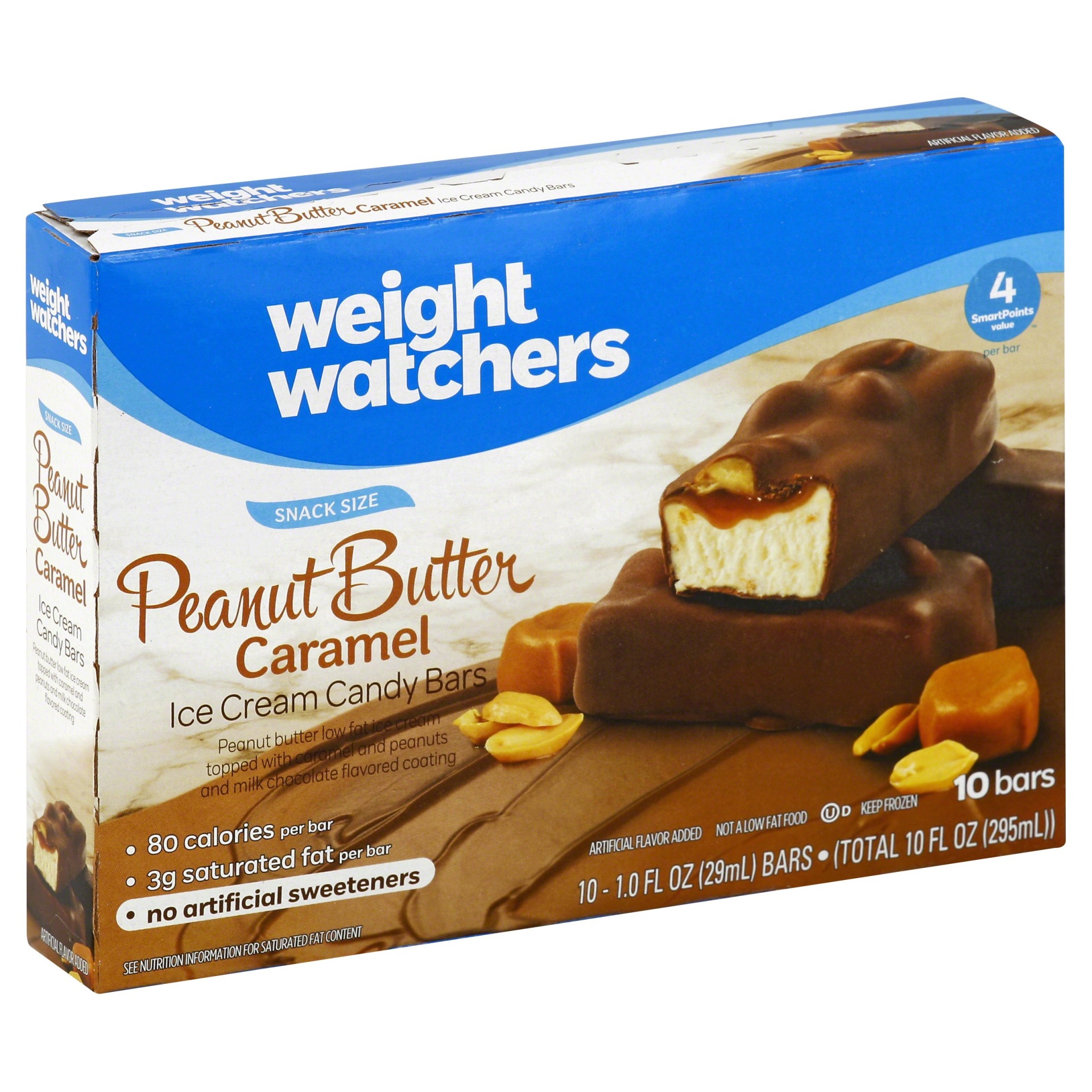 slide 1 of 4, Weight Watchers Snack Size Peanut Butter Caramel Ice Cream Bars, 10 fl oz