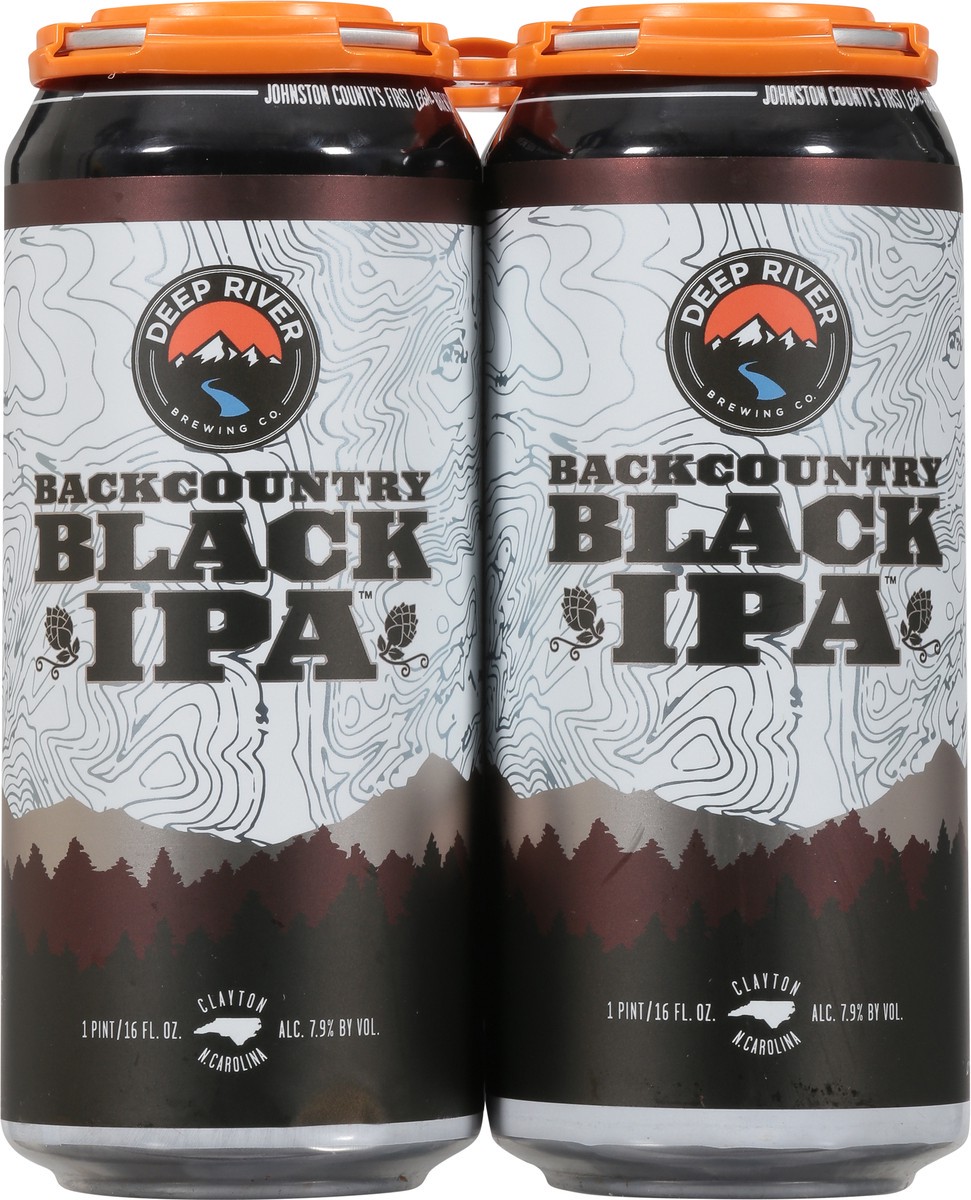 slide 7 of 9, Deep River IPA Backcountry Black Beer 4 - 1 pt Cans, 4 ct