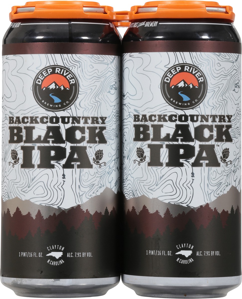 slide 9 of 9, Deep River IPA Backcountry Black Beer 4 - 1 pt Cans, 4 ct