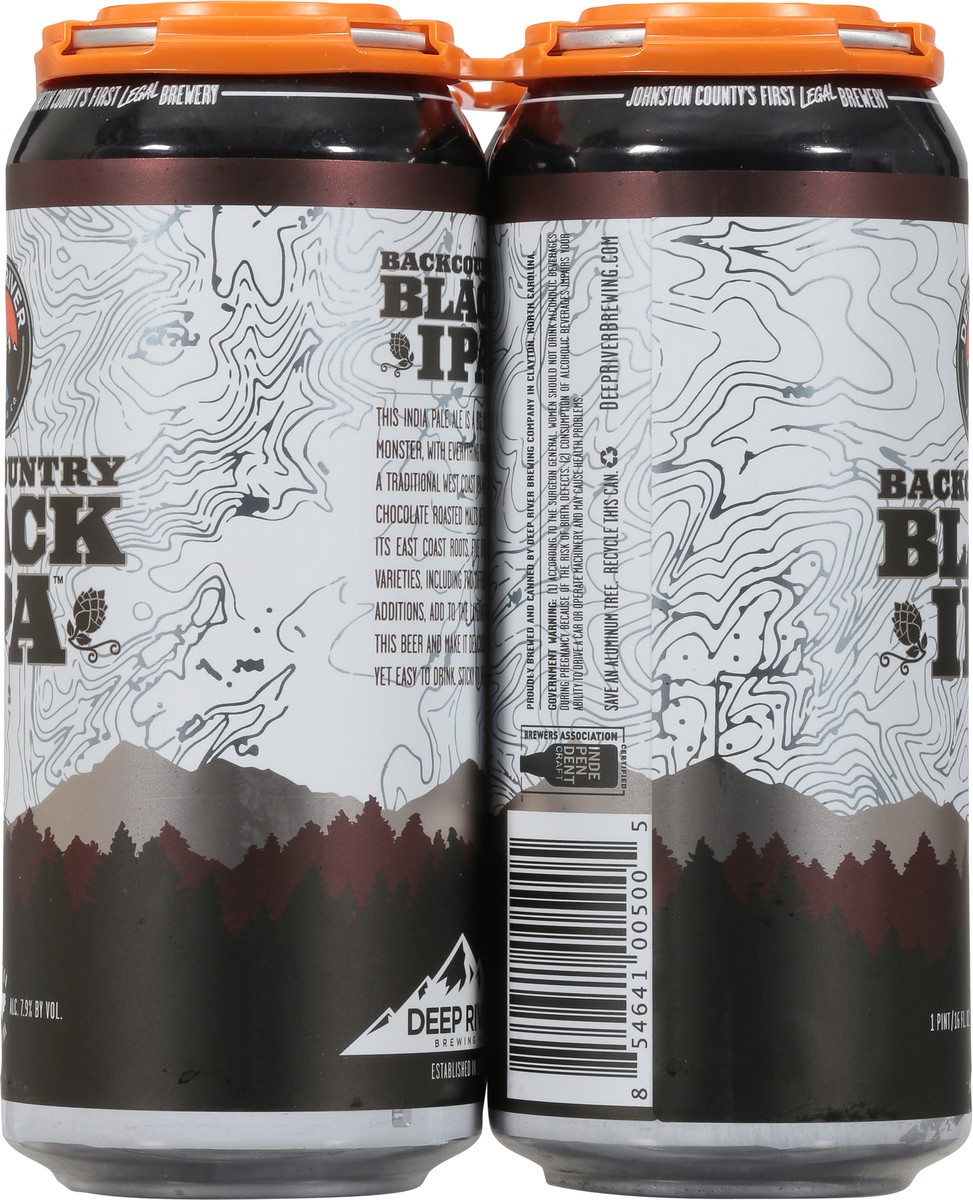 slide 8 of 9, Deep River IPA Backcountry Black Beer 4 - 1 pt Cans, 4 ct