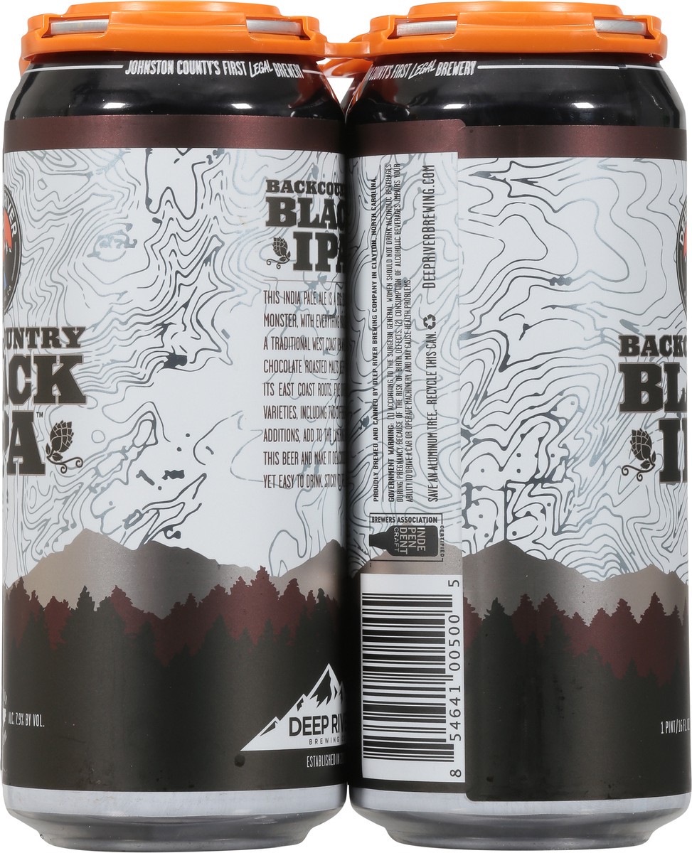 slide 4 of 9, Deep River IPA Backcountry Black Beer 4 - 1 pt Cans, 4 ct