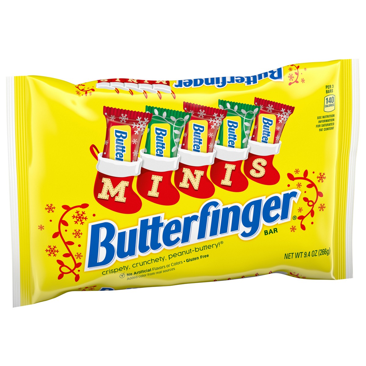 slide 7 of 9, Butterfinger Bar Christmas Minis Candy Bag, 9.4 oz