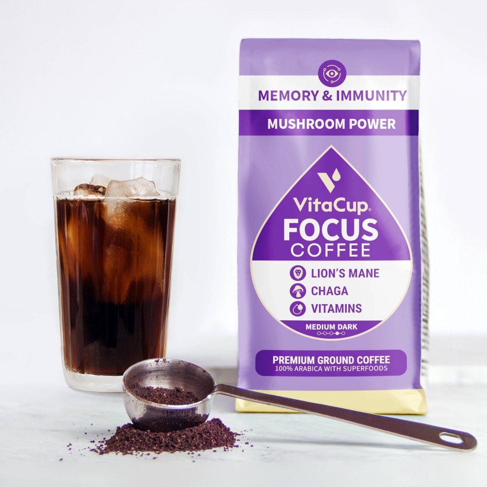 VitaCup Focus Ground Coffee Medium Roast Cognitive & Immunity Support ...