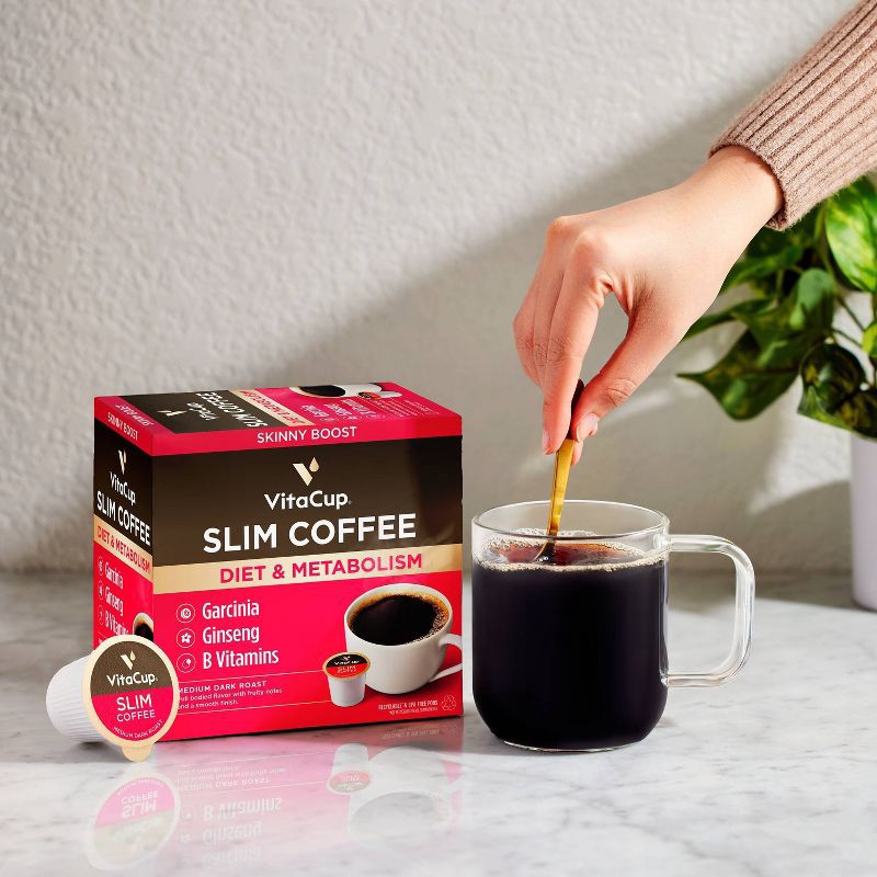 slide 2 of 4, VitaCup Slim Diet & Metabolism Medium Roast Coffee - Single Serve Pods - 18ct, 18 ct