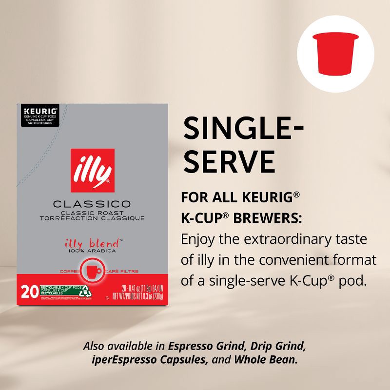 slide 3 of 9, Illy Classico Medium Roast Single Serve Pods - 20ct, 20 ct
