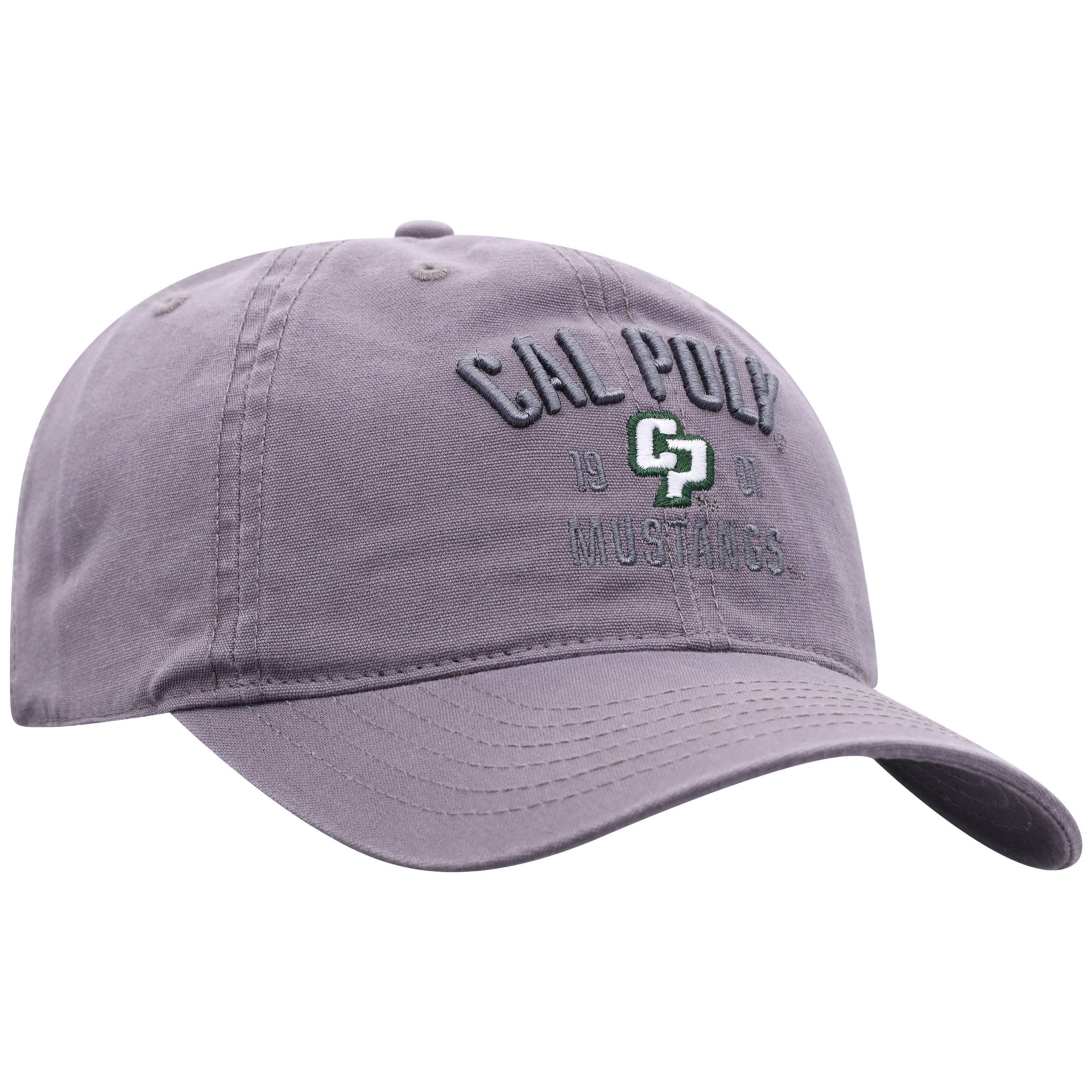 slide 1 of 2, NCAA Cal Poly Mustangs Men's Skill Gray Garment Washed Canvas Hat, 1 ct