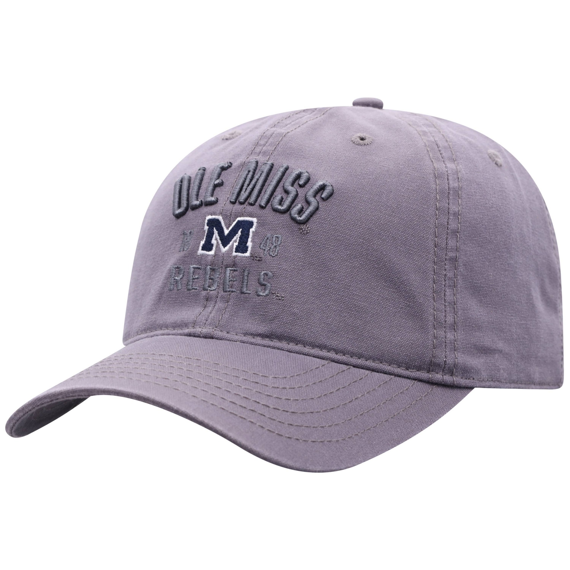 slide 1 of 2, NCAA Ole Miss Rebels Men's Skill Gray Garment Washed Canvas Hat, 1 ct