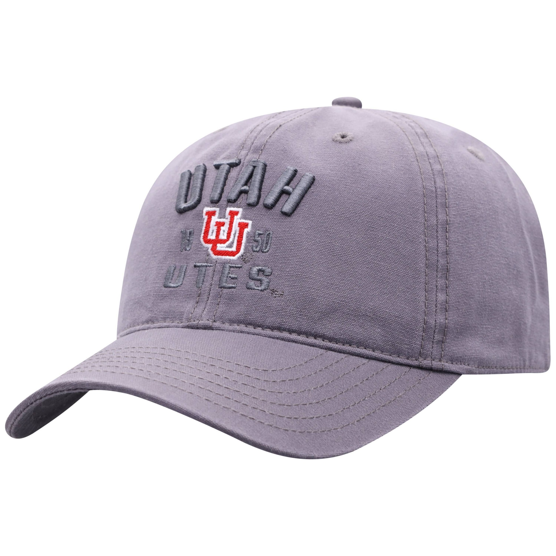 slide 1 of 2, NCAA Utah Utes Men's Skill Gray Garment Washed Canvas Hat, 1 ct