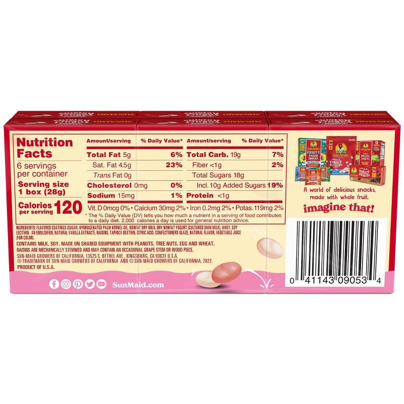 slide 2 of 11, Sun-Maid Strawberry & Vanilla Yogurt Covered Raisins - 1oz / 6ct, 1 oz, 6 ct