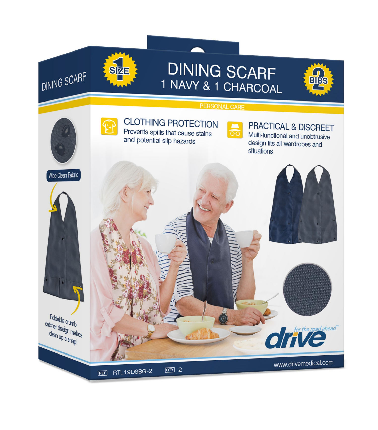 slide 1 of 1, Drive Medical Adult Bib Scarf, 1 ct
