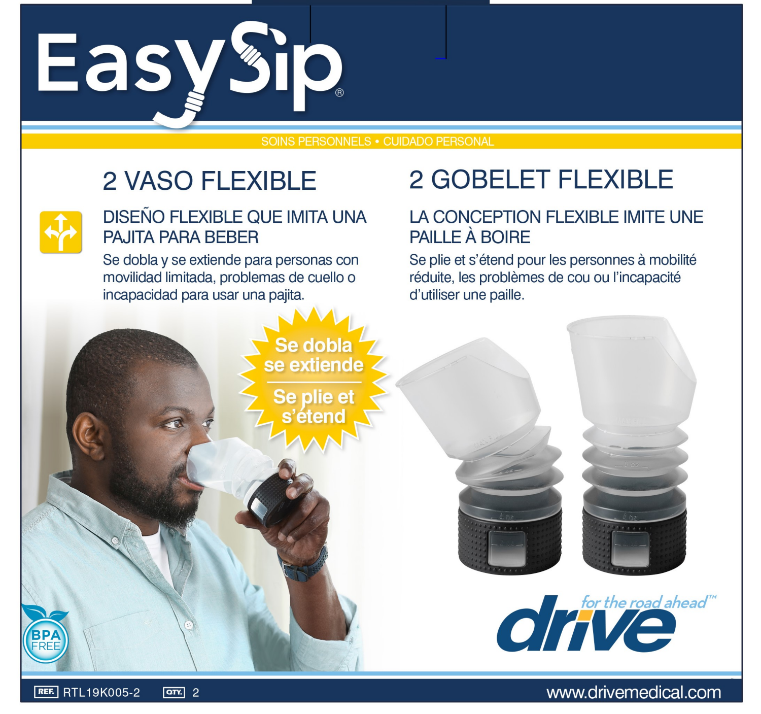 slide 1 of 1, Drive Medical EasySip Cup, 2 ct