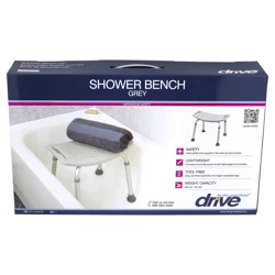 Drive Medical Bathroom Safety Shower Tub Bench Chair, Gray