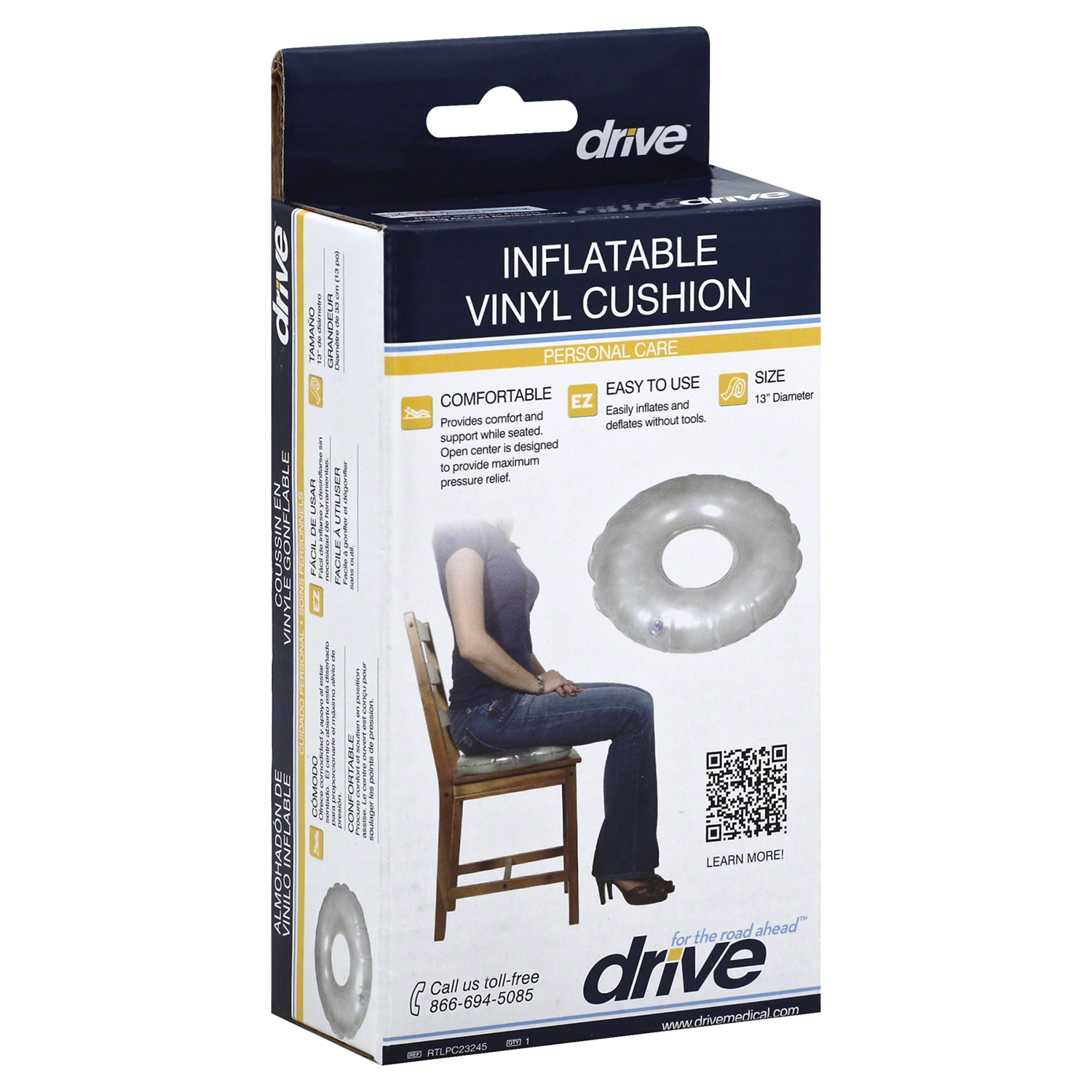 slide 1 of 1, Drive Personal Care Inflatable Vinyl Cushion 1 ea, 1 ct