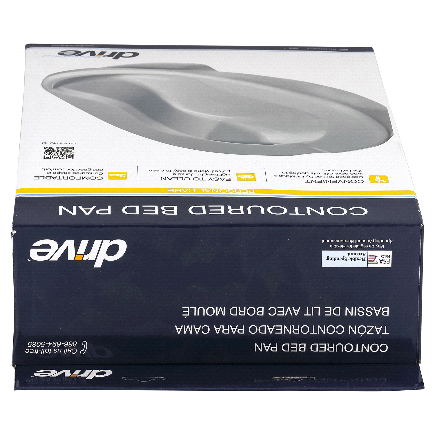 slide 4 of 4, Drive Personal Care Contoured Bed Pan 1 ea, 1 ct