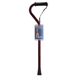 Drive Medical Adjustable Height Offset Handle Cane with Gel Hand Grip, Red Crackle