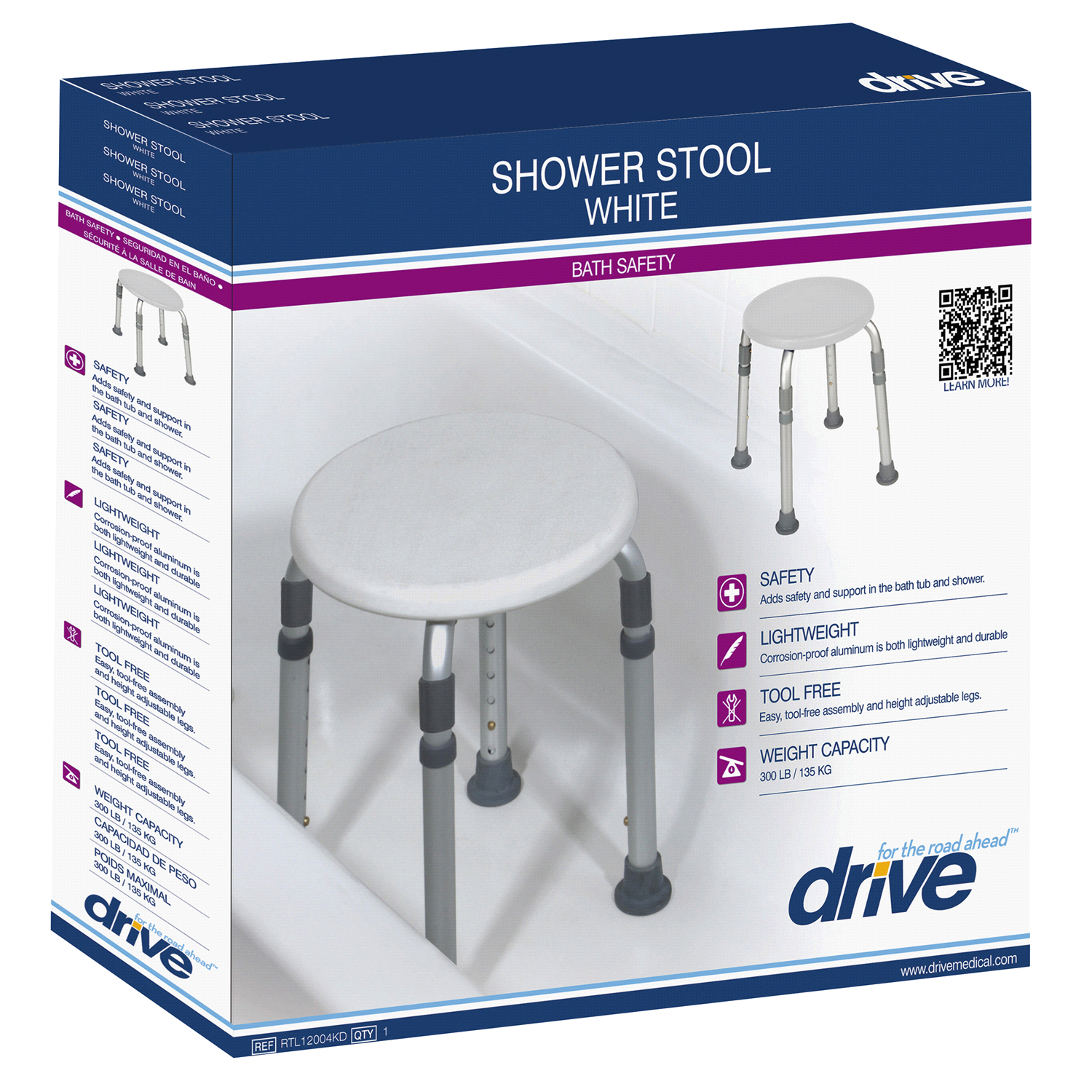 slide 1 of 1, Drive Shower Stool 1 ea, 1 ct