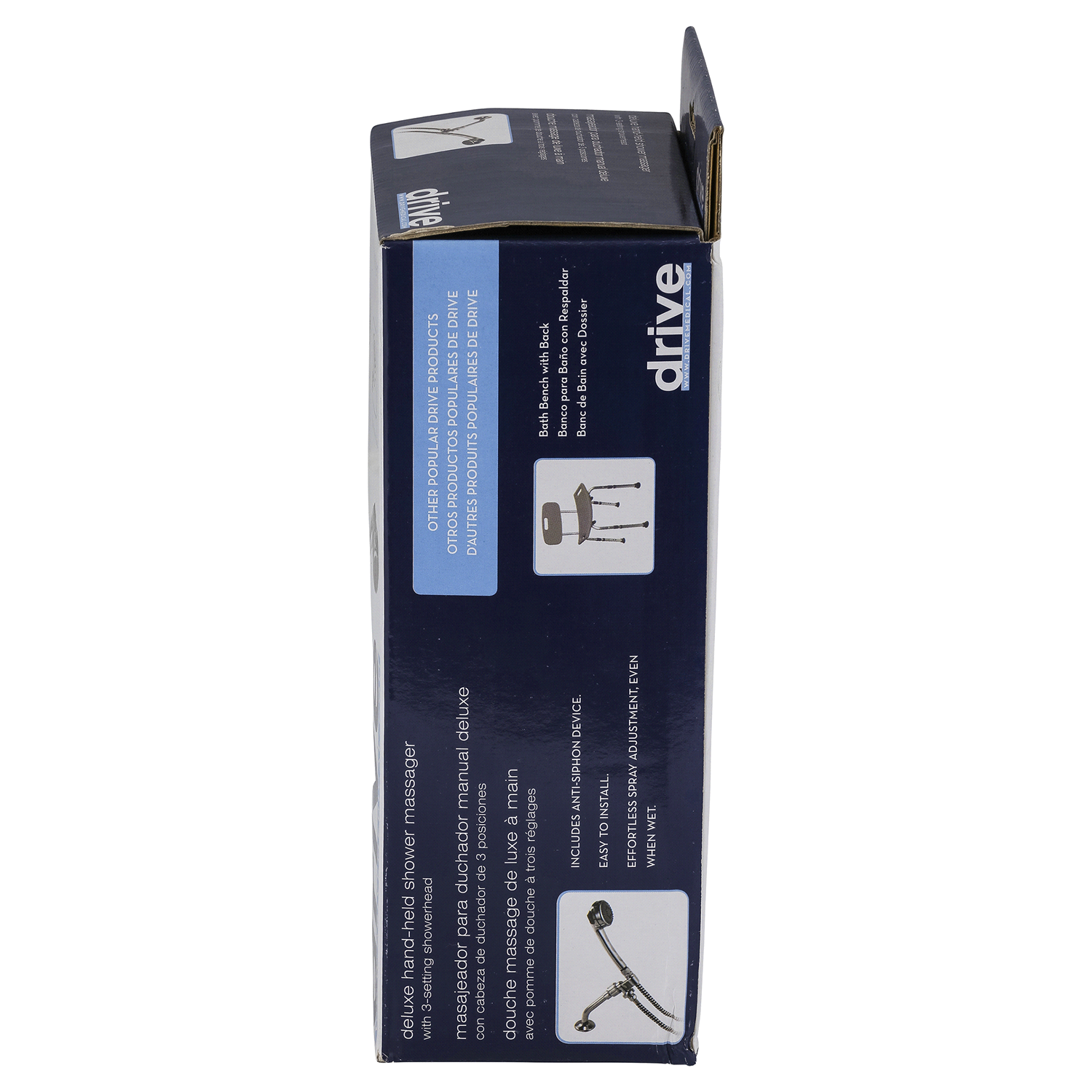 slide 3 of 4, Drive Deluxe Handheld Shower Massager 1 ea, 1 ct