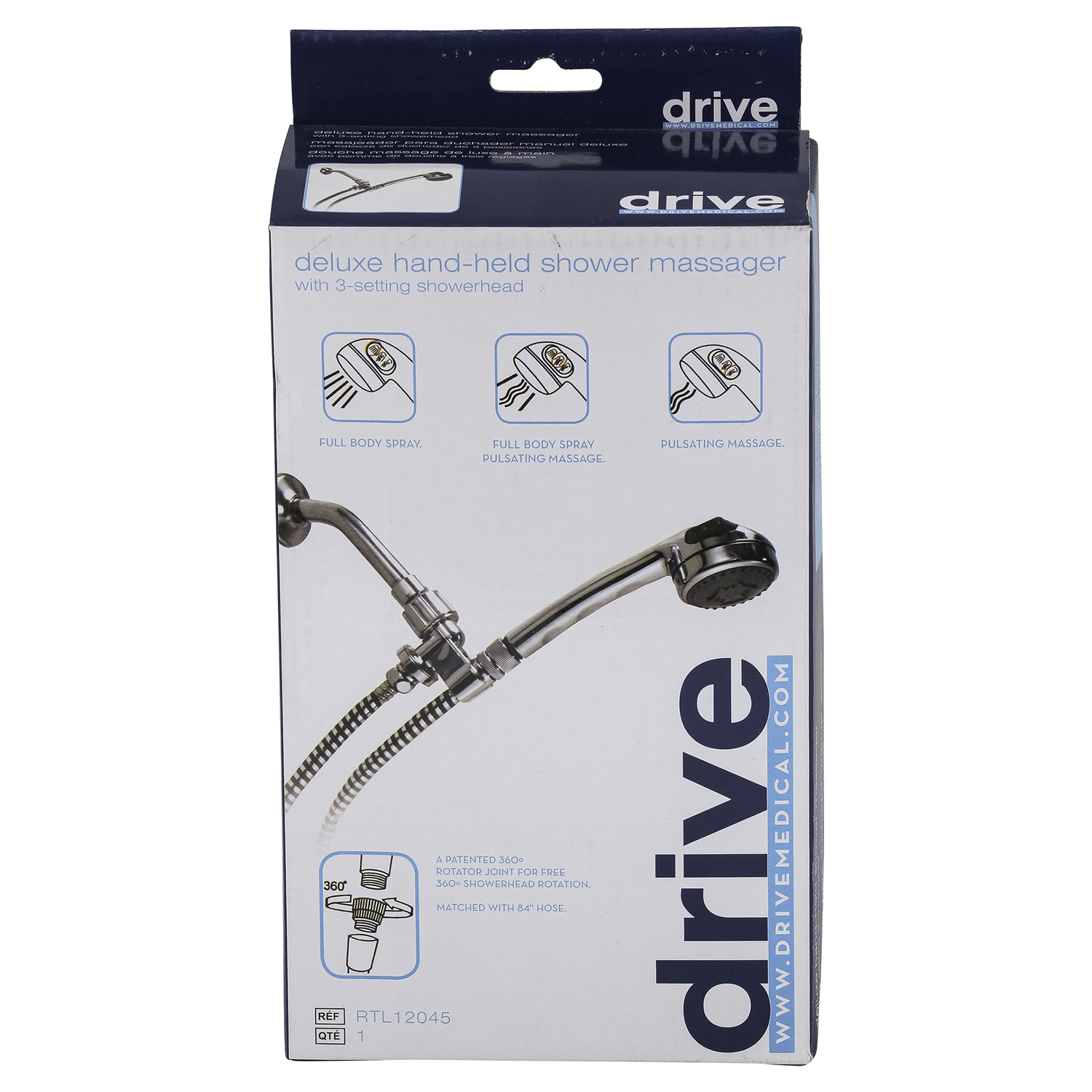 slide 1 of 4, Drive Deluxe Handheld Shower Massager 1 ea, 1 ct