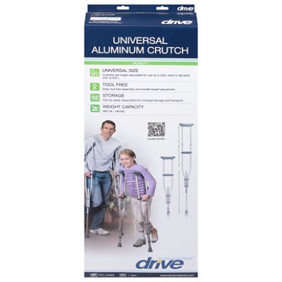 slide 1 of 1, Drive Medical Universal Quick Adj Crutch - Each, 1 ct