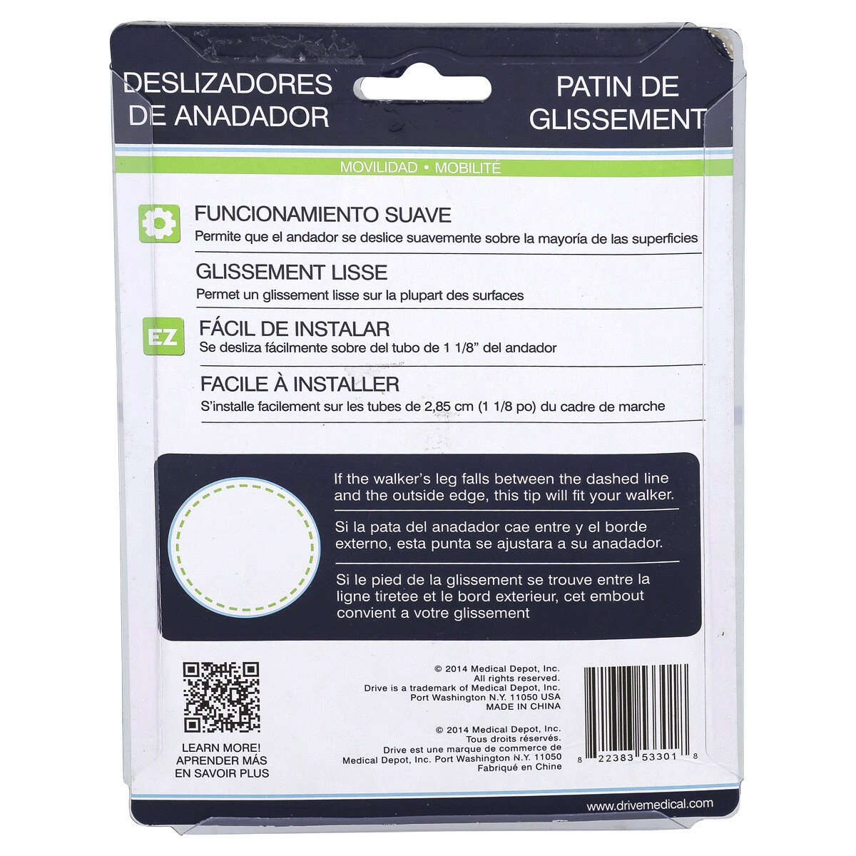 slide 2 of 2, Drive Walker Tip Glide Skis, 2 ct