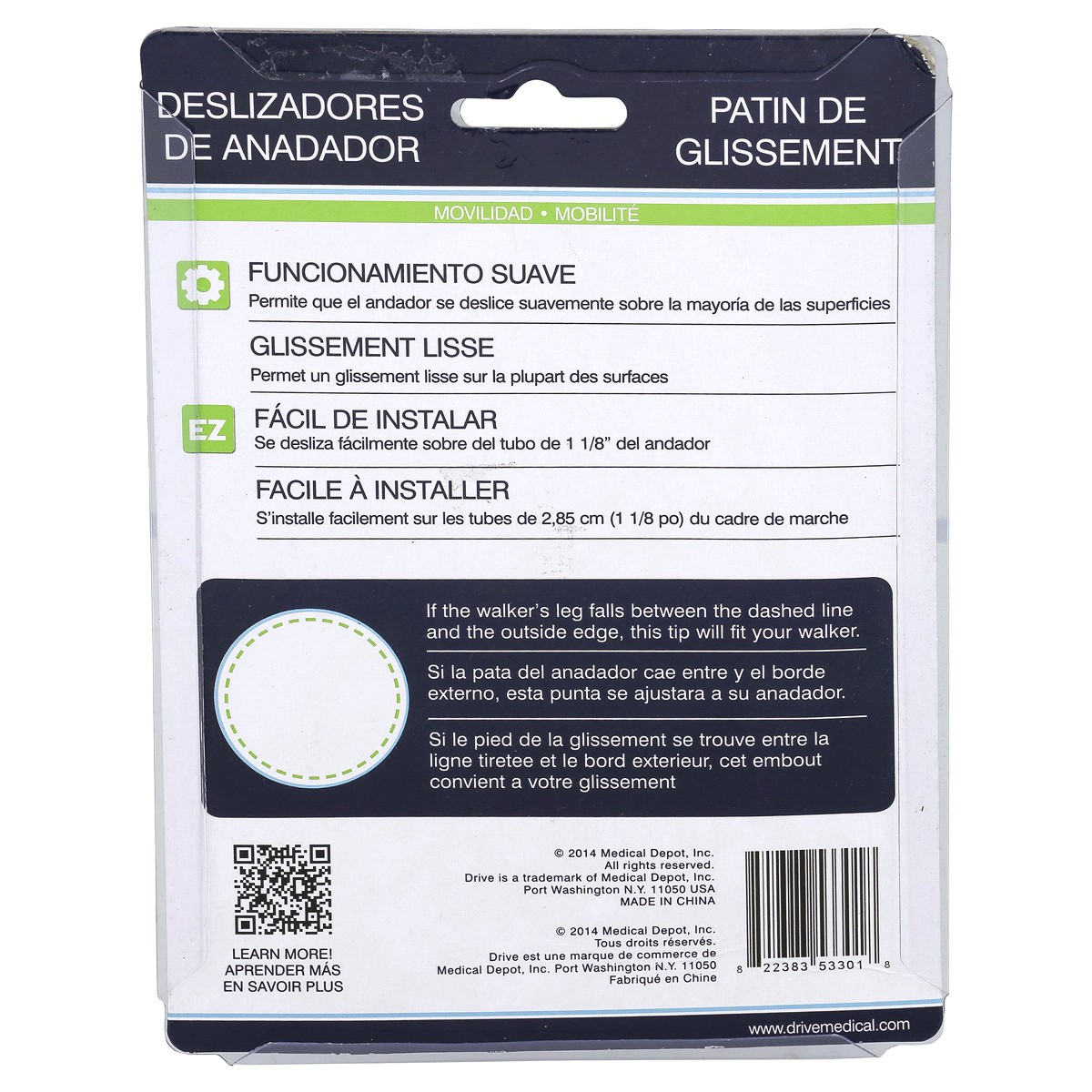 slide 2 of 2, Drive Walker Tip Glide Skis, 2 ct