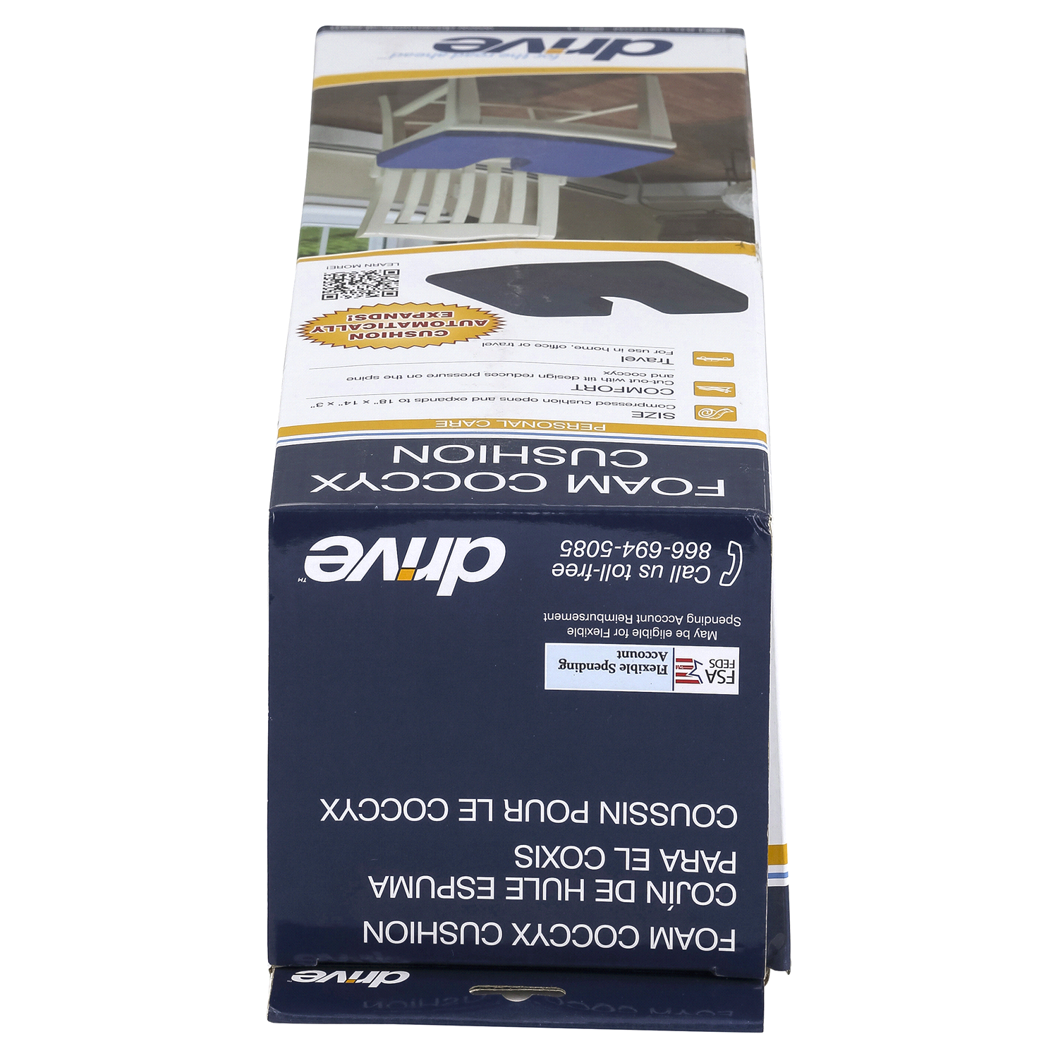 slide 3 of 3, Drive Foam Coccyx Personal Care Cushion 1 ea, 1 ct