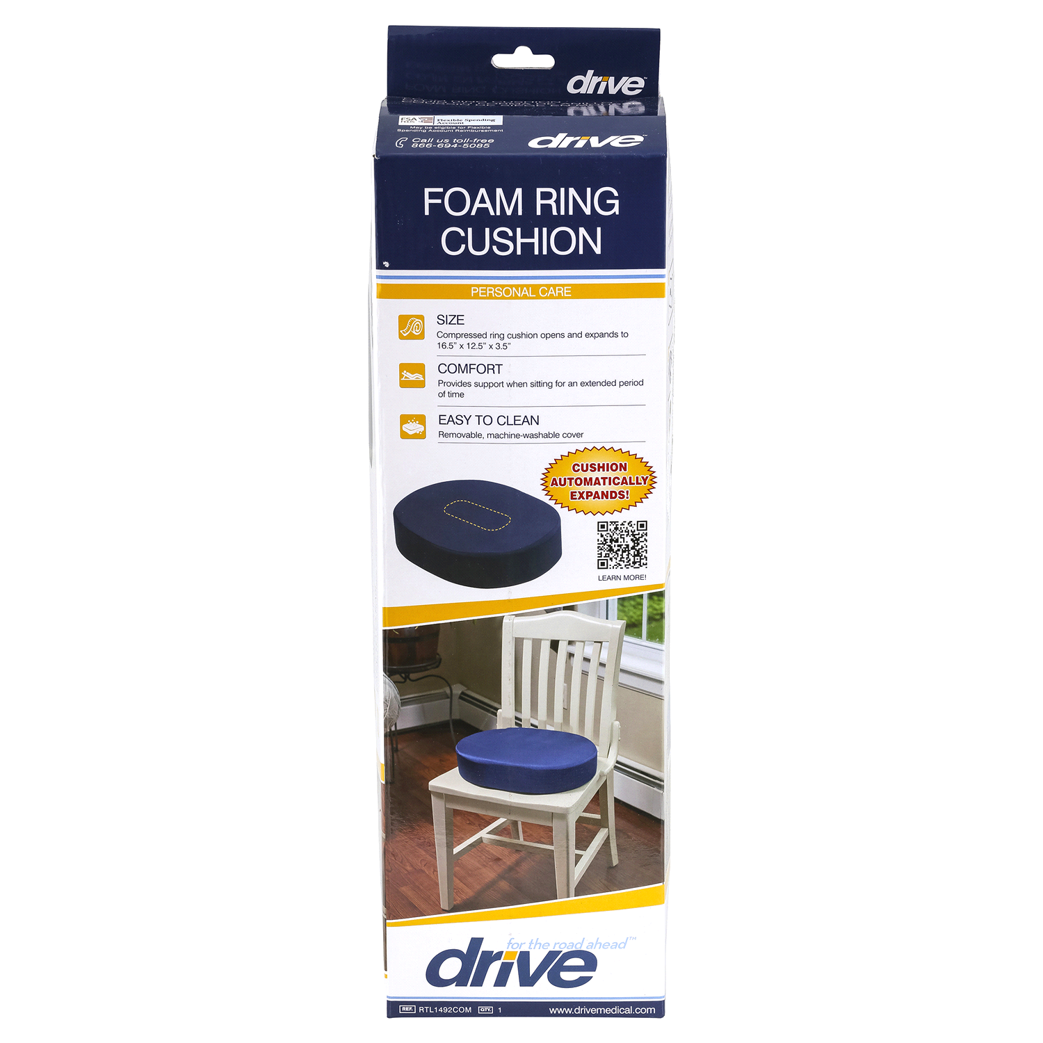 slide 1 of 3, Drive Foam Ring Cushion 1 ea, 1 ct